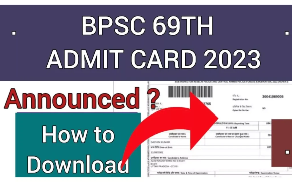 BPSC 69th Admit Card 2023 Download