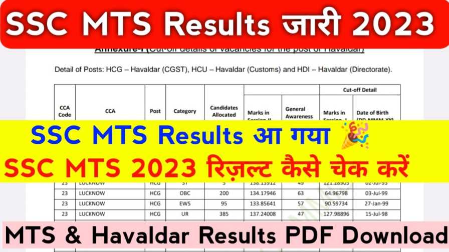 SSC MTS Results Check 2023