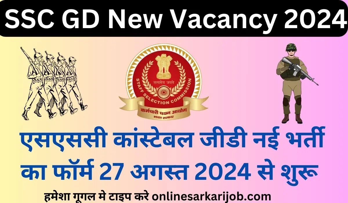 SSC GD New Vacancy 2024 Notification OUT Download PDF