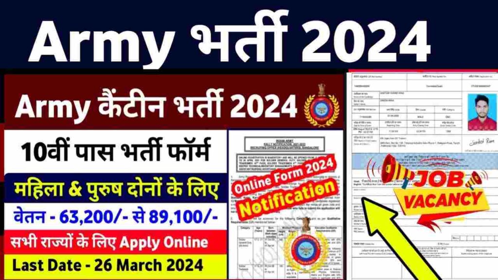 Army Canteen Recruitment 2024
