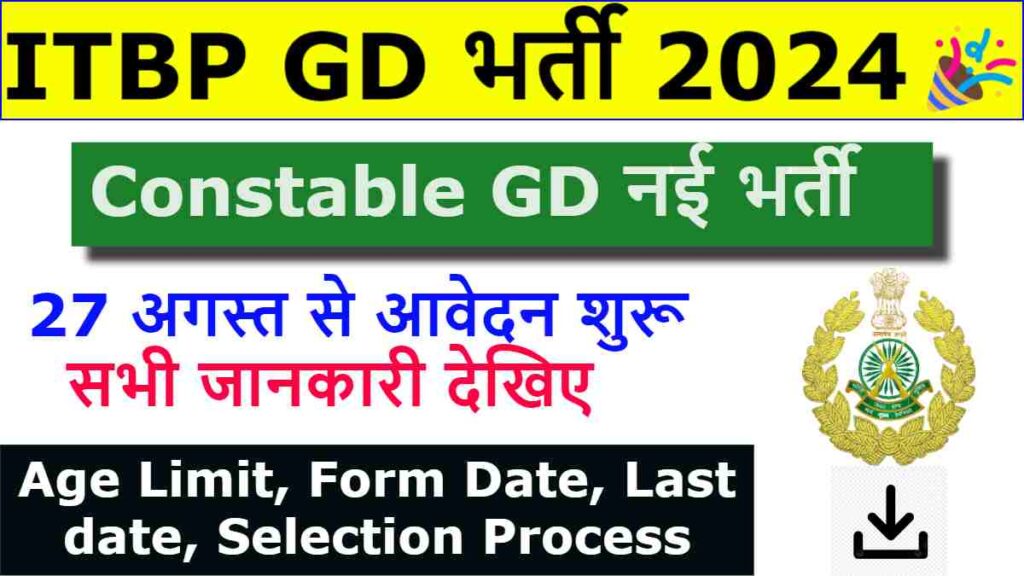 ITBP Constable GD Recruitment 2024