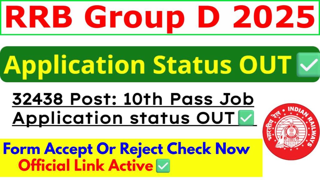 RRB Group D Application Status 2025